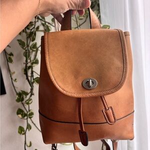 Coach Tan Leather Backpack